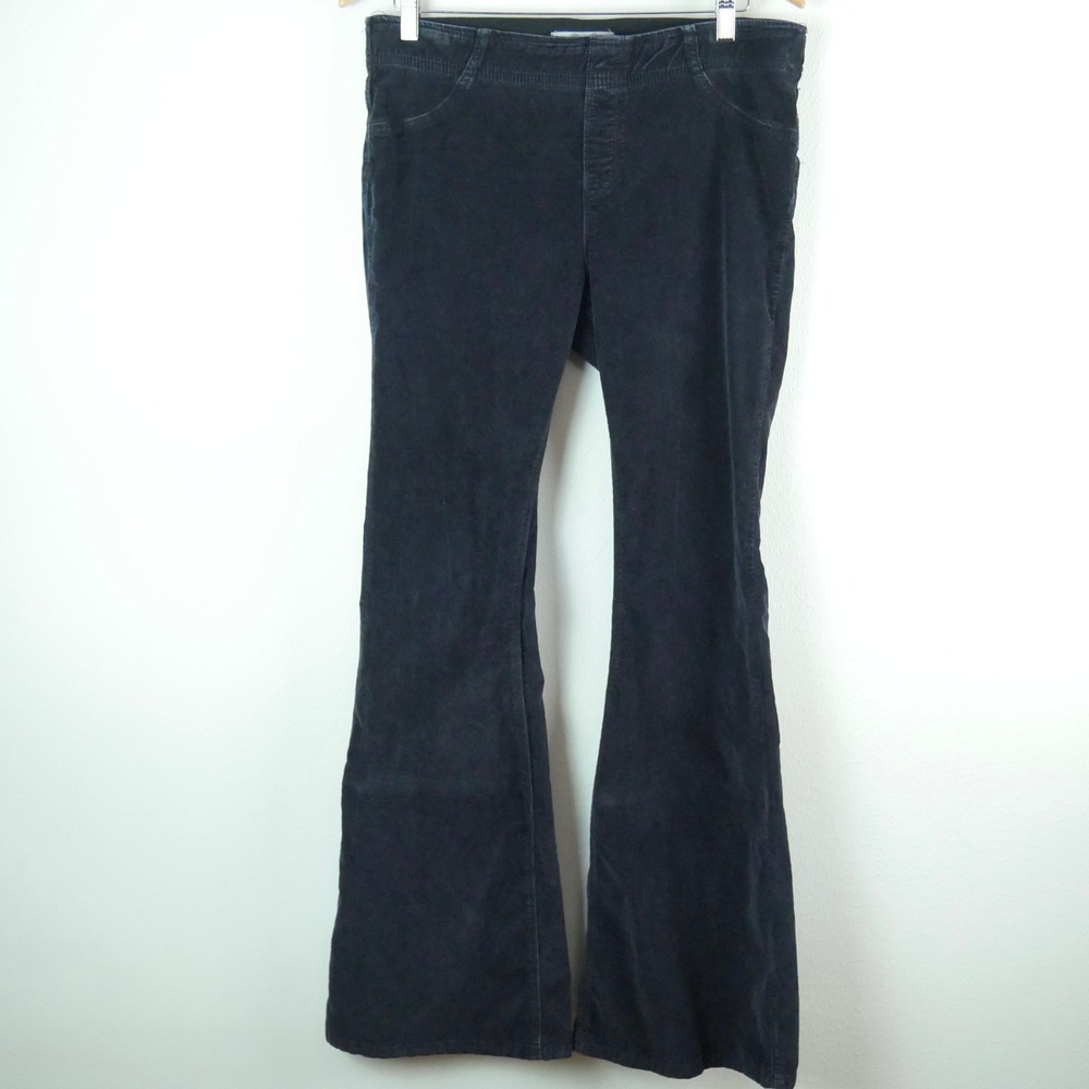 We the Free Navy Blue Corduroy Flare Pull On Pants Bell Bottom Western Boho 31